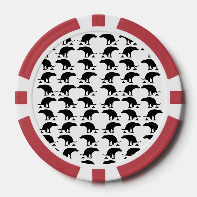 Funny Pooping Dog Pattern Poker Chips (Front)