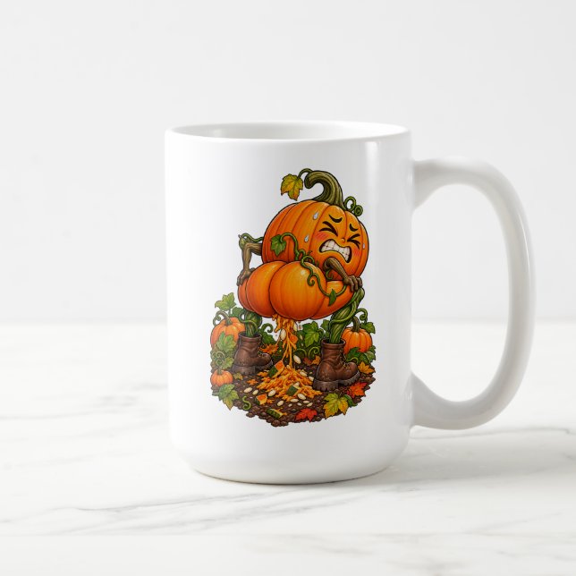 Funny Pooping Pumpkins Halloween Fall Coffee Mug (Right)