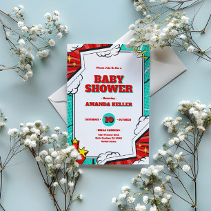Funny Pop Art Baby Shower Invitation