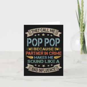 Funny Pop Pop Dad Shirt Valentine Fathers Day Chri Card