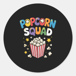 Funny Popcorn Art For Men Women Kids Pop Corn Popc Classic Round Sticker