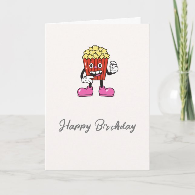 Funny Popcorn Carte d'anniversaire (Devant)