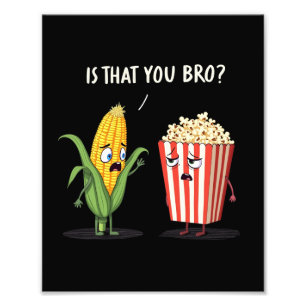 Funny Popcorn Cute Kawaii Style Popped Pop-Corn Photo Print