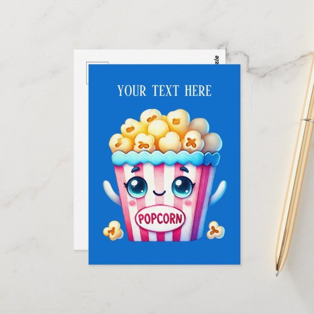Funny Popcorn Lovers add text Postcard (Front/Back In Situ)