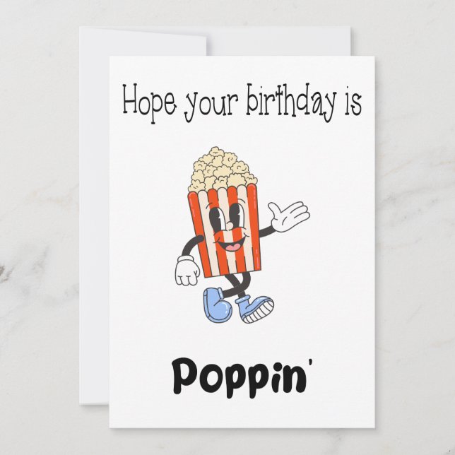 Funny Popcorn Pun Birthday Card (Front)