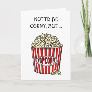 Funny Popcorn Pun   Flirty Couple's Card