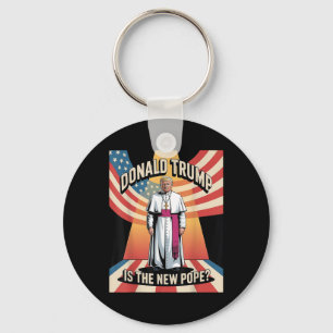 Funny Pope & President Donald Trump, Catholic Keychain