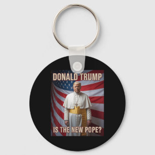 Funny Pope & President Donald Trump, Catholic Keychain