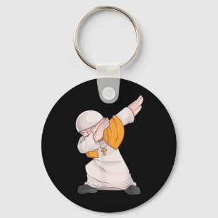 Funny Pope Dabbing Shirt - Catholic Gifts Keychain