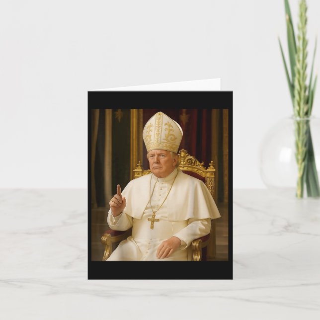 Funny Pope Trump Tee  Card (Front)