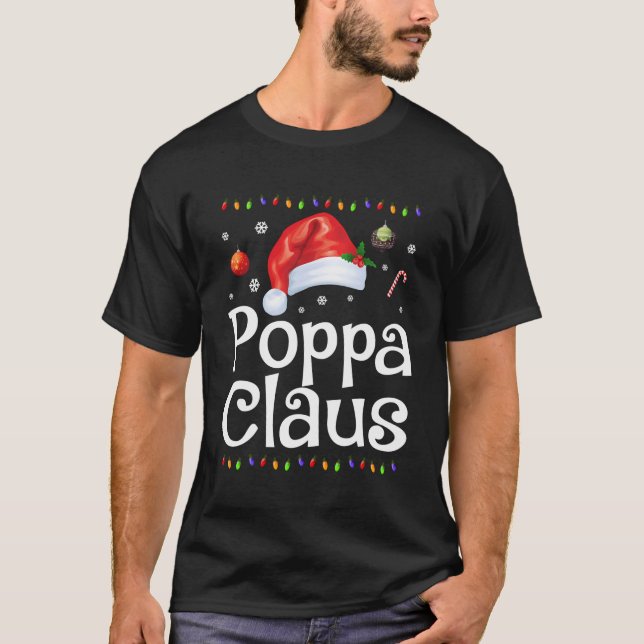 Funny Poppa Claus Christmas T-Shirt Pyjamas Santa  (Front)