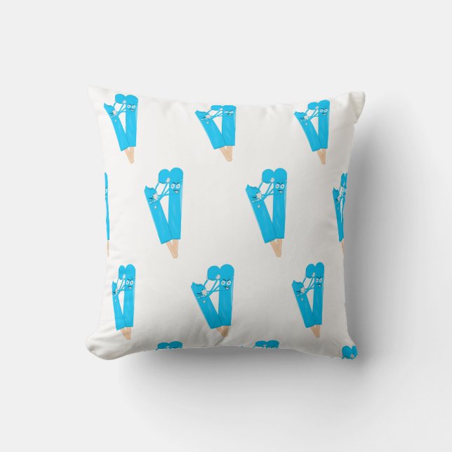 Funny Popsicle Pattern Illustration Throw Pillow (Front)