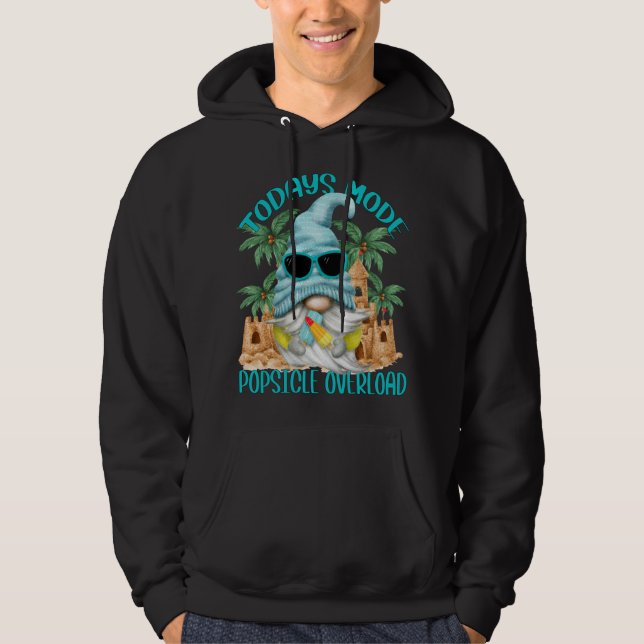 Funny Popsicle Summer Gnome Under Palm Trees And S Hoodie (Front)