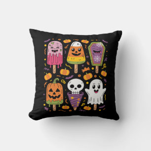 Funny Popsicle Summer Horror Halloween Cute Throw Pillow
