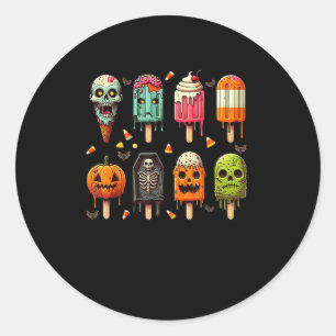 Funny Popsicle Summer Horror Halloween IceCream Su Classic Round Sticker