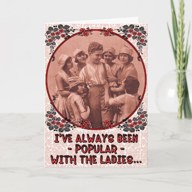 Funny "Popular" Vintage Retro Wedding Anniversary Card (Front)
