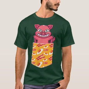 Funny Pork Lover Breakfast Food Eggs Pocket Pig Ba T-Shirt