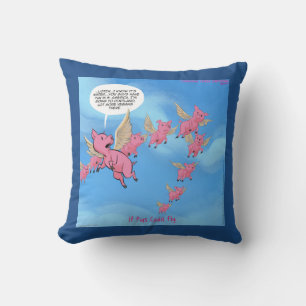 Funny Portland Vegan Pig Throw Pillow