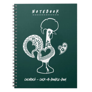Funny Portuguese Rooster Modern Silhouette Notebook