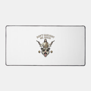 Funny Possum Jesus Vintage Engraving Shirt Design_ Desk Mat