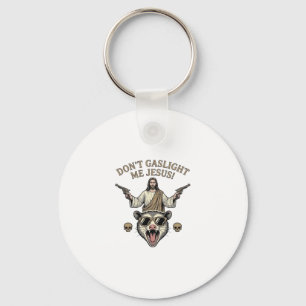 Funny Possum Jesus Vintage Engraving Shirt Design_ Keychain