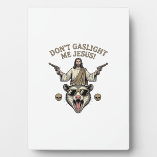 Funny Possum Jesus Vintage Engraving Shirt Design_ Plaque