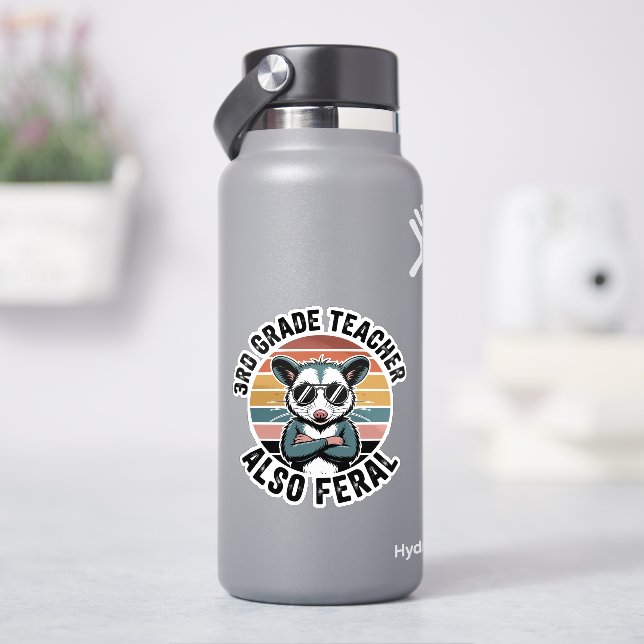 Funny Possum  Third Grade Teacher Also Feral (HydroFlask)