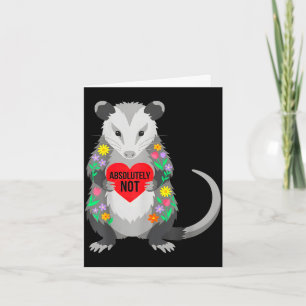 Funny possum valentine saying not floral art cute  card