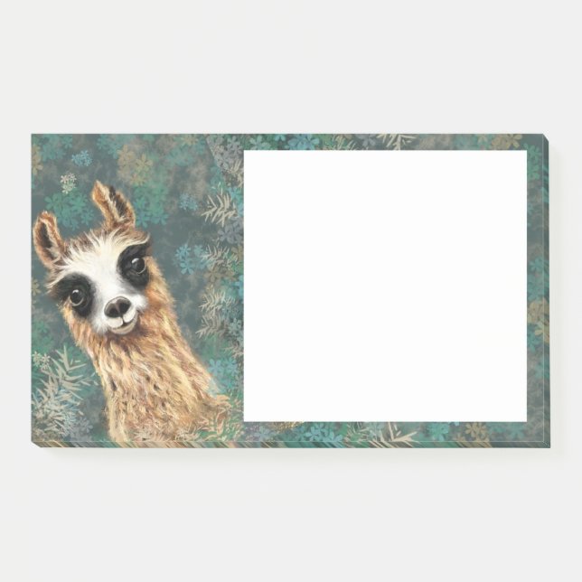 Funny Post it Notes with Curious Baby Llama (Front)