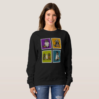 funny postage stamp Halloween raccoon Sweatshirt