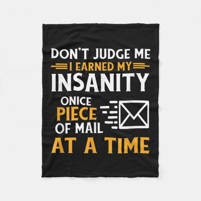 Funny Postal Worker Mail Carrier Courier Quote  Fleece Blanket (Front)