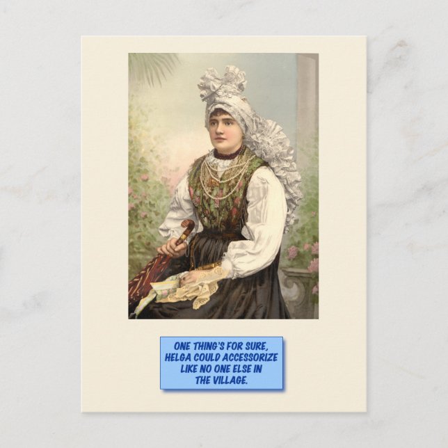 Funny Postcard - Helga's Accessories (Front)