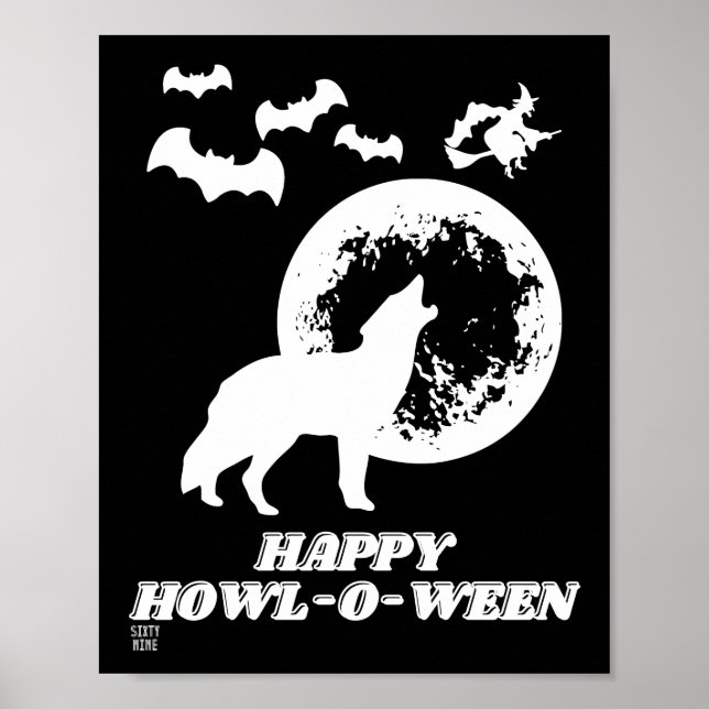 funny poster  "HAPPY HOWL-O-WEEN 2" (Front)
