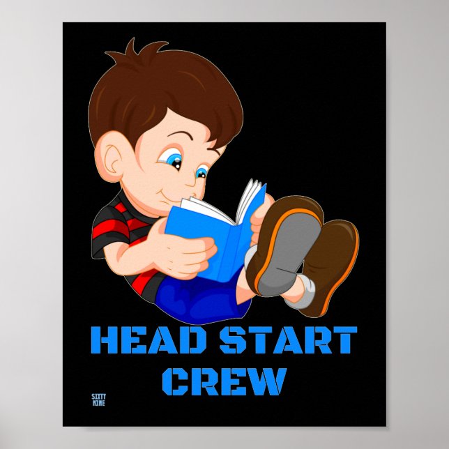 funny poster  "HEAD START CREW" (Front)