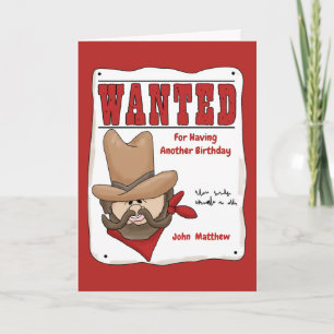 Funny Poster personnalisé Recherché Carte d'annive
