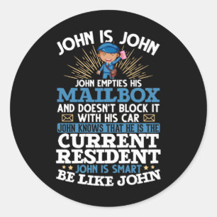 Funny Postman Mailman Postal Worker Classic Round Sticker