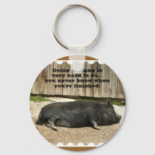 Funny Pot Bellied Pig Keychain