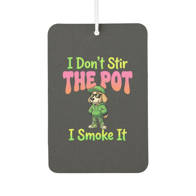 Funny Pot Smoking Dog Stoner Air Freshener (Front)
