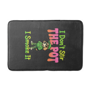 Funny Pot Smoking Dog Stoner Bath Mat
