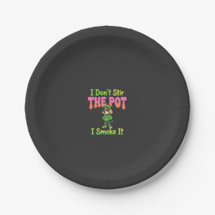 Funny Pot Smoking Dog Stoner Paper Plate