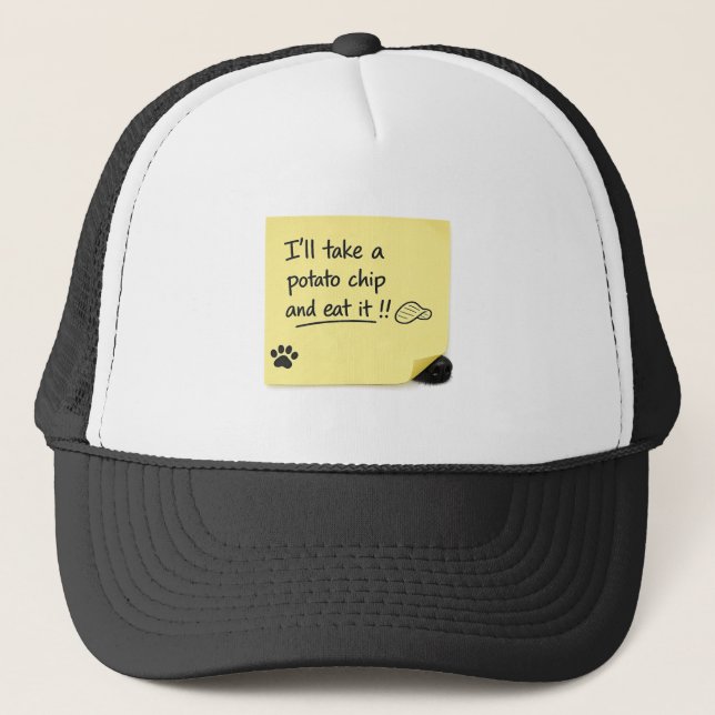 Funny Potato Chip Dog Sticky Note Cap (Front)