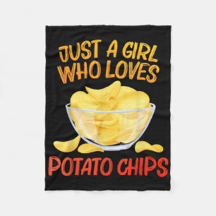 Funny Potato Chips Design For Women Girls Kids Bag Fleece Blanket