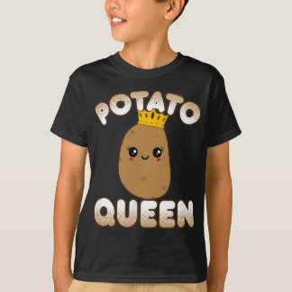 Funny Potato Cute Kawaii Style Smiling Potato Quee T-Shirt
