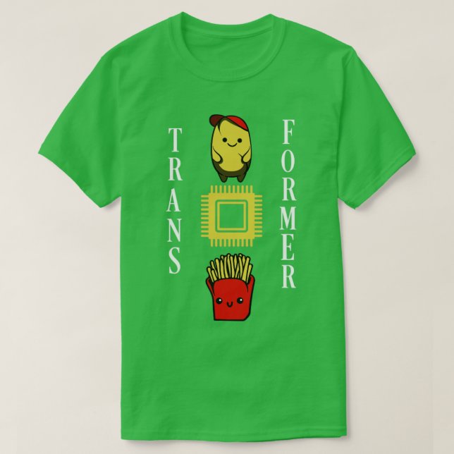 funny potato fries transformer T-Shirt (Design Front)