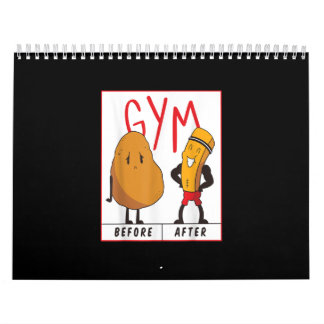 Funny Potato Gym Before After Workout Gift Fitness Calendar