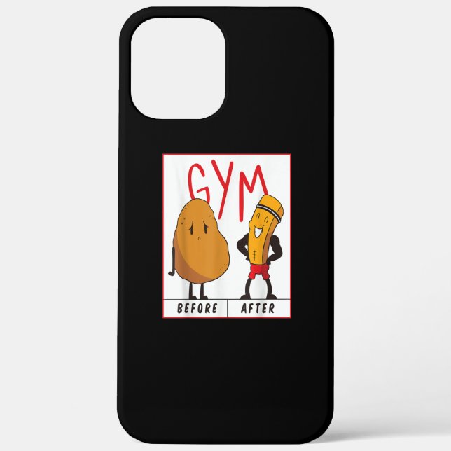 Funny Potato Gym Before After Workout Gift Fitness Case-Mate iPhone Case (Back)