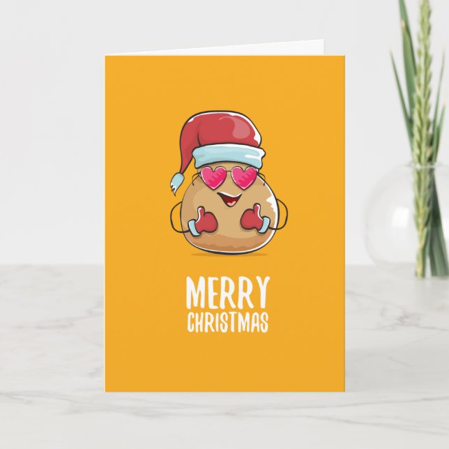 Funny Potato Joyeuse carte de Noël (Devant)
