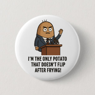 "Funny Potato Press Conference – Political Humor C 2 Inch Round Button