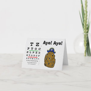 Funny Potatoe Taking Eye Exam Greeting Card