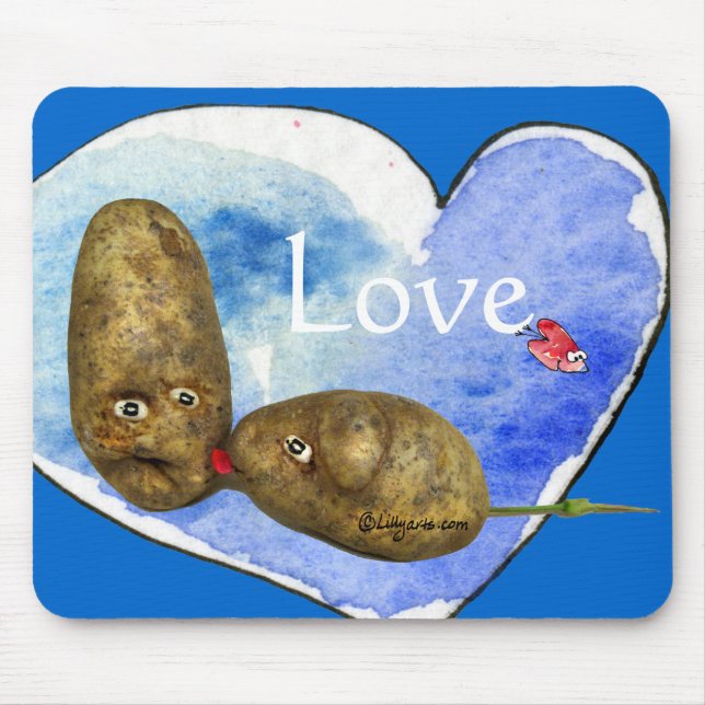 Funny Potatoes in Love/ Heart Mousepads (Front)
